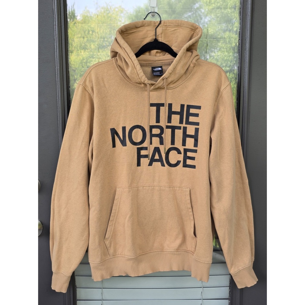 The North Face Hoodie Unisex Brown Pullover Fleece Hooded Graphic Logo Size M